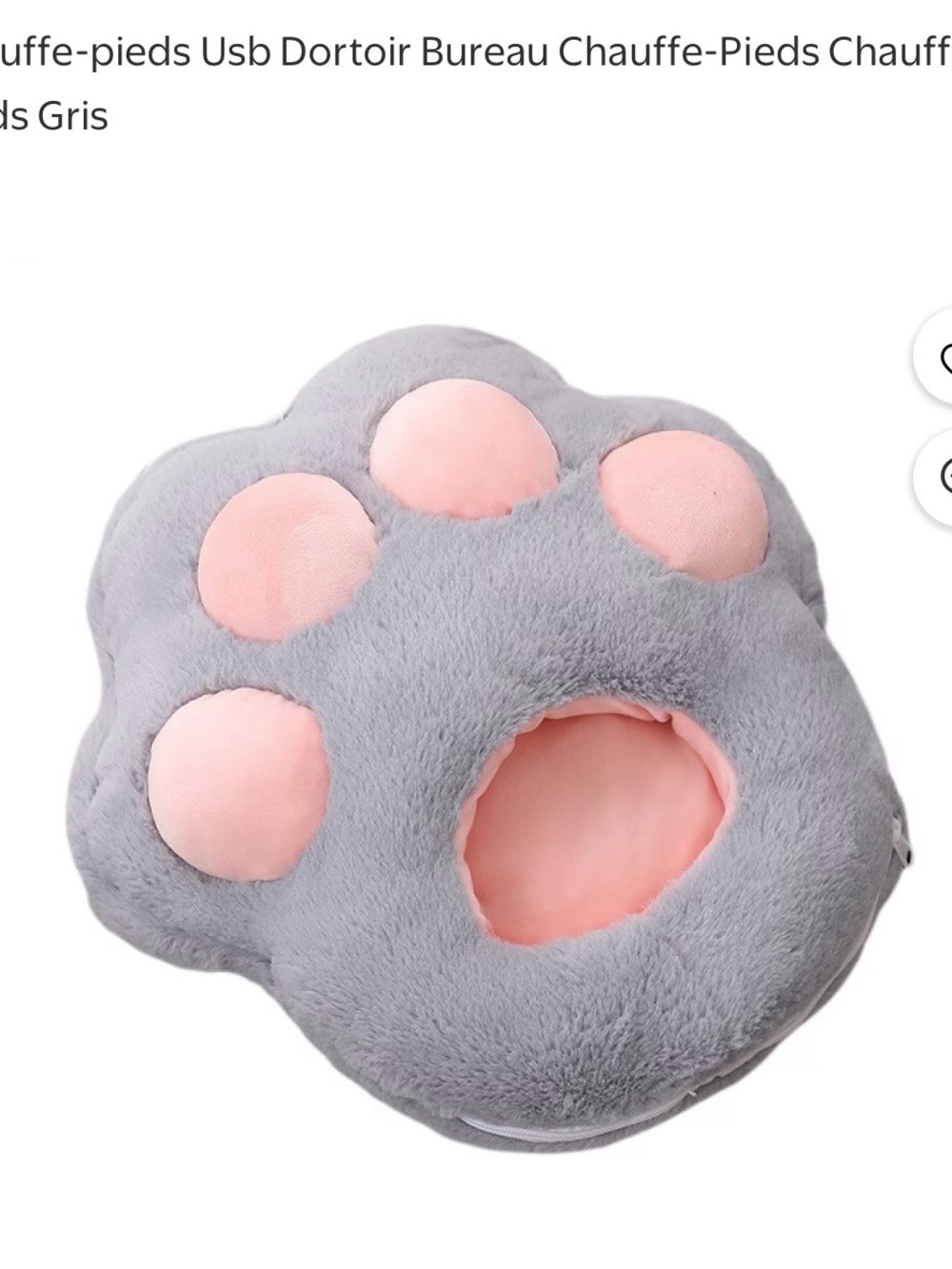 Plush Cat Paw USB Foot Warmer Heated Cozy House Slippers Gray Pink